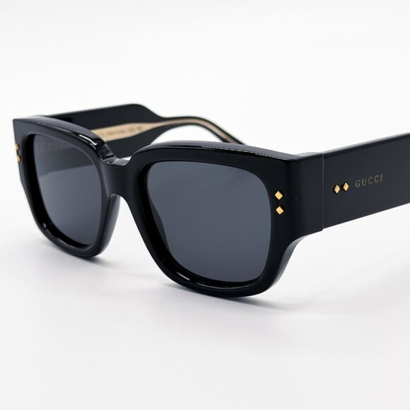 NEW GUCCI GG1261S 001 SUNGLASSES UNISEX BLACK/GRAY EYEWEAR - Picture 8 of 11